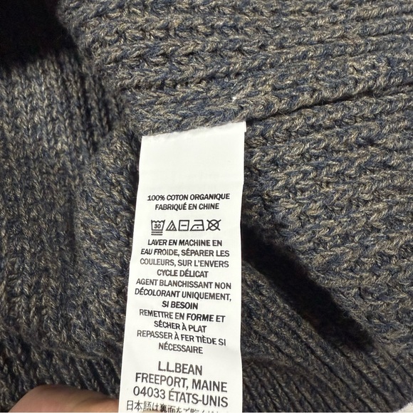 LL Bean Cotton Waffle 1/4 Zip Sweater Mens 2XL XXL Tall Dark Cinder 508975 2xlt - Picture 6 of 10